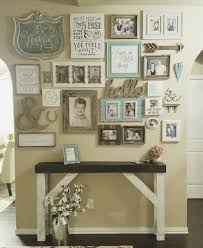 Wall Gallery Entry Farmhouse Style Entry Table Shabby Chic Distressed White Chalk Paint Wit Shabby Chic Wall Decor Shabby Chic Living Room Shabby Chic Living