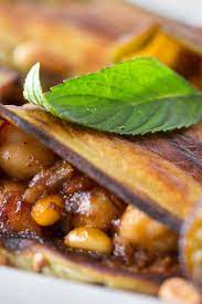Roasted Eggplant With Spiced Chickpeas Recipe Recipe Spiced Chickpeas Recipes Spiced Chickpeas Recipe