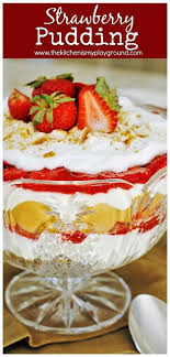 Strawberry Pudding Glazed Strawberries Layered With Creamy Pudding Whipped Cream Vanilla Waf Strawberry Pudding Strawberry Dessert Recipes Banana Pudding