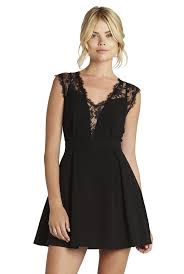 Lace Back Pleated Dress Black Lace Inset Dress Lace Trim Dress Dresses