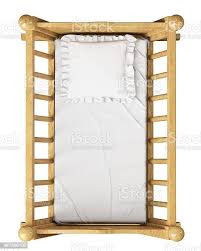 Wooden Baby Crib With Canopy Isolated On White Background Stock Photo Download Image Now Istock