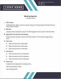 In diesem artikel soll der aufbau eines handouts für ein referat in der schule oder auch der uni grundlegend dargestellt werden. Classic Meeting Agenda