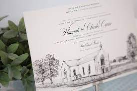 Monochrome Venue Illustrated Wedding Invitation By Appleberry Press Illustrated Wedding Invitations Unique Wedding Invitations Wedding Invitations