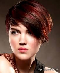 The contrast between dark red and hot copper highlights will result in a fabulous hairstyle that will stand out from a crowd. Short Black Hair With Red Highlights Background Wallpaper Hd