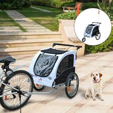 Pawhut Hundeanhanger Fahrradanhanger Hunde Hunde Fahrradanhanger Jogger Weiss Schwarz Fahrradanhanger Hund Hunde Dreirad