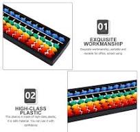 WHAMVOX Plastic Abacus with 17 Rods for Students Assorted Color Safe  Material Portable and 2 Pieces