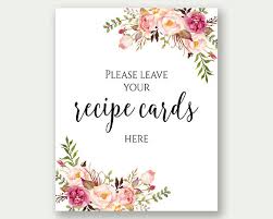 Recipe Card Sign Recipe Card Drop Sign Bridal Shower Recipe Card Sign Bridal Shower Decorations Printable Sign Recipe Box Sign C1 Wedding Guest Book Sign Wedding Signs Guest Book Sign
