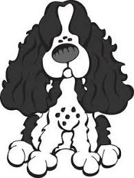 Black And White Springer Spaniel Clipart Spaniels Characature Google Search Spaniel Art Cocker Spaniel Dog Table