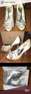 Bourne Shoes Wedding Shoes Only Used Once Color Is Off White All Crystals Are Intact Bourne Shoes Heels Weddingshoes Wedding Shoes Shoes Wedding Shoe