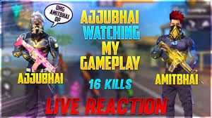 Ajjubhai free fire collection total gaming best collection garena free fire live streamer from india killing player with loud volume spy like james bond 007. Ajjubhai Reaction On My Gameplay 16 Kills In Free Fire Desi Gamers Youtube