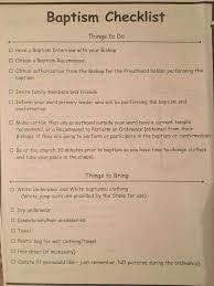 Baptism Checklist Lds Baptism Program Baptism Program Lds Baptism
