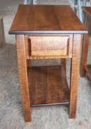 Amish Made Tiger Wood Solid Maple End Table New Custom End Tables Table Solid Maple