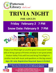 This covers everything from disney, to harry potter, and even emma stone movies, so get ready. Trivia Night For Kids Teens And Adults On February 2 At Patterson Library