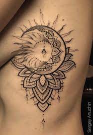 50 Meaningful And Beautiful Sun And Moon Tattoos Tattoos Moon Tattoo Mandala Hip Tattoo