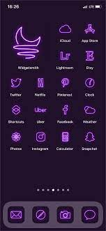 Purple Neon App Icons For Iphone Ios 14 Aesthetic App Covers And Widgets App Icon App Covers App Icon Design Ios 14 pastel wallpapers : purple neon app icons for iphone ios 14