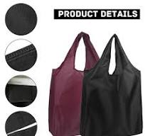 Foldable Tote Bag YueNepenth 2-Pack Reusable Felt Tote Bags - Foldable  Shopping Bags, Eco-Friendly Felt Grocery Bags