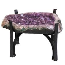 Amethyst geode coffee table with calcite drusy. 80kg Big Amethyst Crystal Geode Specimen Table Ds147 Himalayan Salt Factory