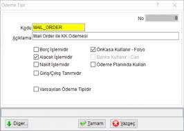 Kargo firmalarında ödeme tipi olarak görülen n harfi nakit ödeme anlamına gelmektedir. Odeme Tipleri Tanimi Amonra Wiki