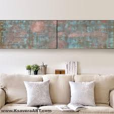 This is a wonderful colorful painting direct from the artist. Copper Patina Abstract Painting A029 Vertical Textured Wall Art Acrylic Contemporary Art For Lounge Office Above Sofa By Ksavera