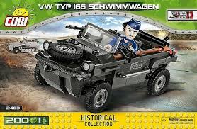 The befinned amphicar—with period styling—was supposedly capable of 70 miles per hour on the highway (and seven knots on the water), but with just 43 horsepower, it was no muscle car. Cobi German Army Vw Typ 166 Schwimmwagen Amphibious Vehicle Wwii Model Kit 2403 For Sale Online Ebay