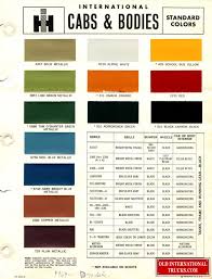 1969 Standard Colors Color Charts Old International Truck