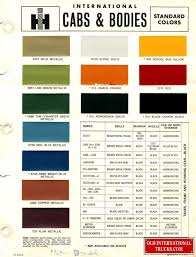 1969 standard colors color charts old international truck