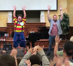 Chagy the Clown and CBC Family Pastor Aaron LaBarge