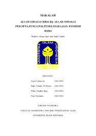Huruf pertama setiap kata dimulai dengan huruf besar (title case) kecuali kata penghubung dan kata depan, tanpa diakhiri titik. Contoh Cover Makalah Bahasa Arab Pigura