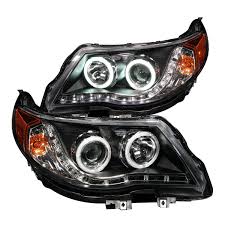 2010 Subaru Forester Black Ccfl Halo Projector Headlights Anzo Pair Subaru Forester Subaru Black Headlights