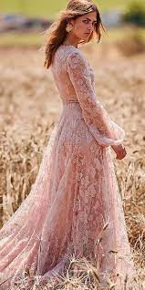 24 Amazing Boho Wedding Dresses With Sleeves Wedding Dresses Guide Colored Wedding Dress Wedding Dress Guide Boho Wedding Dress