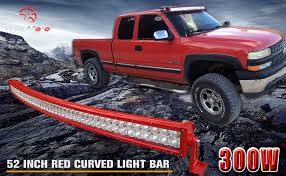 Amazon Com Yitamotor Led Red 52 Inches Curved Bar 300w Off Road Wiring Harness Compatible For Jeep Pickup Truck Suv Atv Ute 4x4 Ip Waterproof Spot Flood Combo Light Automotive
