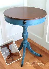 Shop blue coffee tables at wayfair. French Round Side Table Makeover Aubusson Blue Florence Provence Artsy Chicks Rule