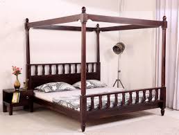 buy allure poster bed without storage king size mahogany finish online in india wooden street wood bed design bed without storage traditional bed designs
