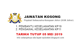 Cara memohon jawatan kosong pembangunan perbadanan pertanian perak. Jawatan Kosong Suk Johor Tarikh Tutup 05 Mei 2019