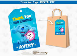 Blues Clues Thank You Tags Blues Clues Birthday Party Thank Etsy Clue Party Thank You Tags Blues Clues