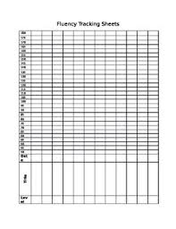 Fluency Tracking Sheet Worksheets Teaching Resources Tpt