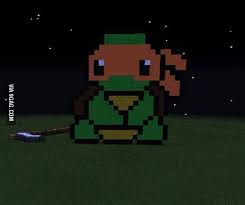 If you need ideas for cool things to build in minecraft, we have you covered. Cutest Minecraft Build Of The Ninja Turtle Michaelangelo 9gag