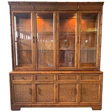 Find the worth of your vintage china cabinet. Faux Bamboo And Rattan China Cabinet By American Of Martinsville At 1stdibs