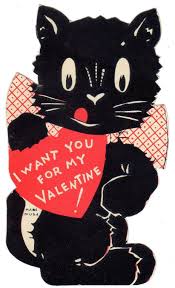 What he has done about three times when sleeping is lick his lips. 1930s Valentine Black Cat Vintage Valentine Cards Retro Valentines Vintage Valentines