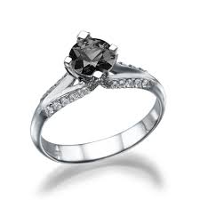 Black And White Diamond Engagement Rings 1 Carat 14k White Gold Black Diamond In 2020 Black Engagement Ring Black Diamond Ring Engagement Black Diamond Wedding Rings
