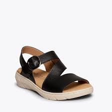 Natura Extra Light Black Sandal With Removable Insole Mimao Europa