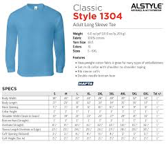 Classic Long Sleeve T Shirt 1304 Alstyle Enso Studios Com