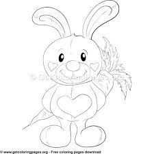 Cute Rabbit With Heart Coloring Pages Heart Coloring Pages Puppy Coloring Pages Coloring Pages