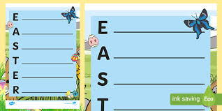 Easter Acrostic Poem Language Literacy Eyfl F 2
