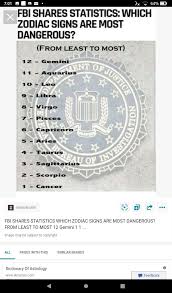 They are known to stop at nothing to get what they want, even if it means using the people in their life to do so. Zodiac Signs Accurate Fbi Stated Most To Least Dangerous Zodiac Signs Wattpad