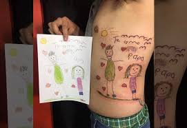 Tattoo flash and paintings from approved submitters. Father Gets Young Daughter S Drawing As Tattoo Following Death