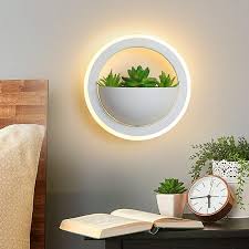 Circle blue grey wall sconce by sander bottinga. Neo Gleam 20cm Modern Led Wall Lights For Bedroom Living Room Bedside White Color Wall Lamp Fixtuers Wall Sconce With Plant Buy At A Low Prices On Joom E Commerce Platform
