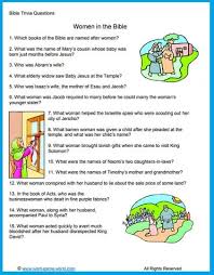 Built by trivia lovers for trivia lovers, this free online trivia game will test your ability to separate fact from fiction. Bible Trivia Questions About Women