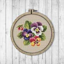 Antique victorian berlin woolwork beadwork floral panel roses. Roses Pansy Flowers Cross Stitch Pattern Pdf Bell Pull Vintage Etsy In 2021 Cross Stitch Cross Stitch Patterns Simple Cross Stitch