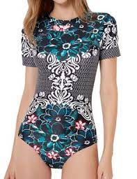 Caracilia Womens Zip Front Printed Short Sleeve One Piece Swimsuit Swimwear At Amazon Women S Clothing Long Sleeve Swimwear Floral One Piece Swimsuit One Piece